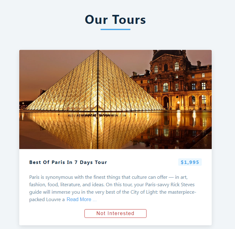 Simple Tours Booking Page